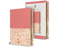 KJV Holy Bible, Large Print Handy Size format, 2 Piece Pink Floral Leathersoft with Ribbon Marker, Red Letter