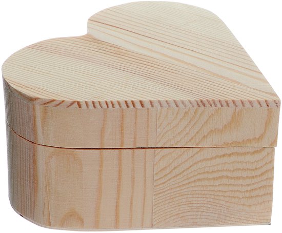 Houten Hartvormig Doosje met Magneetsluiting – 14x7 cm – Sieradendoos / Bewaardoos – Valentijn, Huwelijk & Cadeau