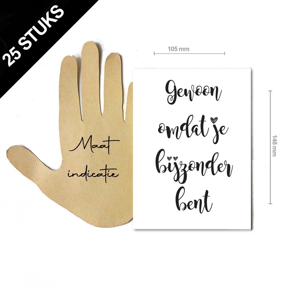 25 stuks quote kaarten gewoon omdat je bijzonder bent - 25 stuks A6 formaat enkele kaart excl. envelop - hart onder de riem kaartjes bijzonder mens kaarten voor particulieren en bedrijven cadeau wenskaarten ook wholesale