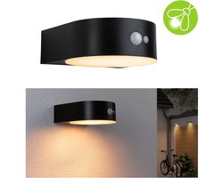 Paulmann Solar LED-wandarmatuur voor buiten Eileen Bewegingsmelder insectvriendelijk IP44 2200K 300lm Zwart