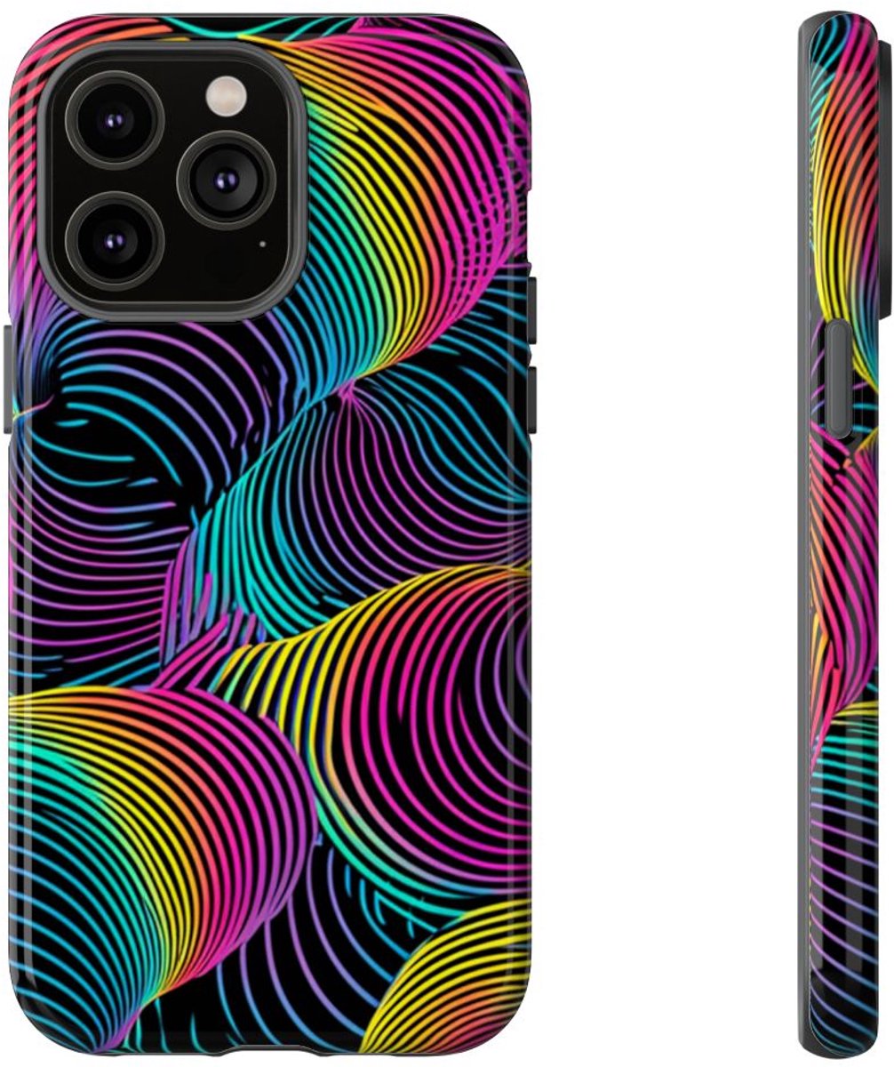 Kleurrijk Psychedelisch Optisch Patroon – Telefoonhoesje Geschikt voor iPhone 14 Pro Max