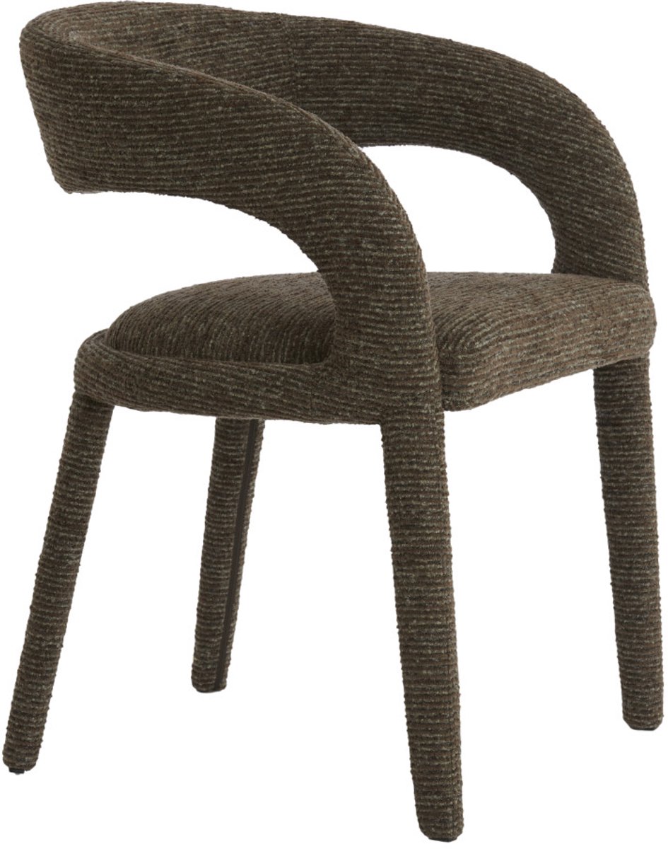 Eetkamerstoel KYRAN - 58x57x78 cm - Bruin - Set van 2