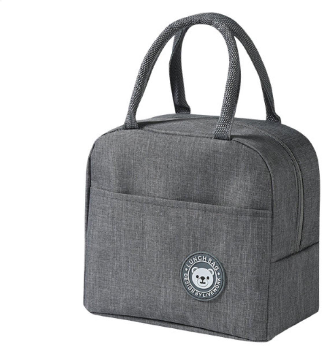 1 stuks - Lunch Bag - Herbruikbare Draagtas - Picknicktas - Isolerende Koeltas - Met Schouderband - Voor Dames & Heren - Grijs