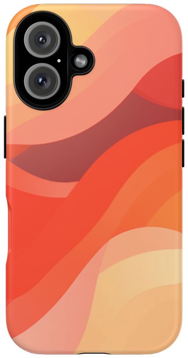 Warme Abstracte Golfpatronen – Telefoonhoesje Geschikt voor iPhone 16