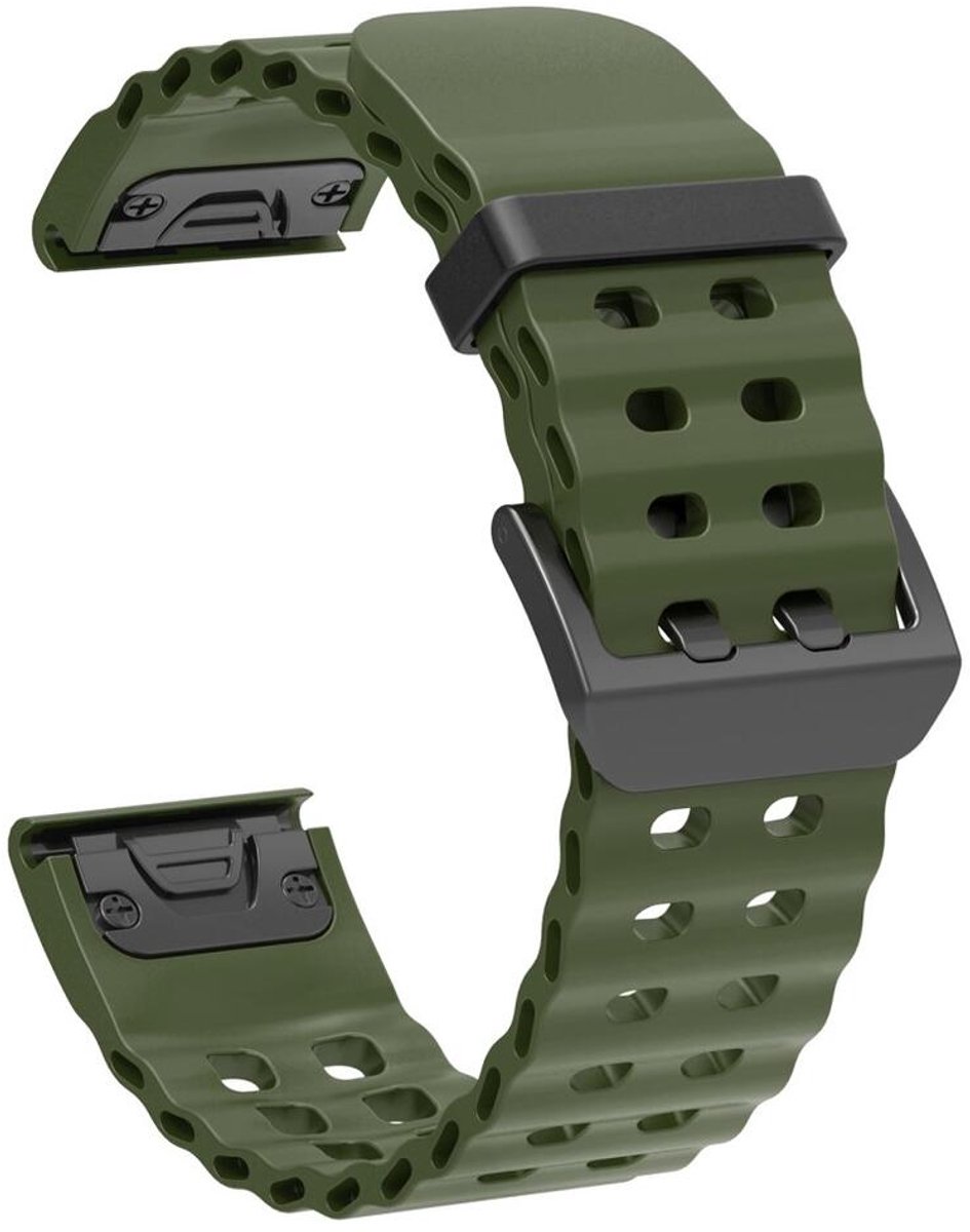 Universeel Garmin Quickfit 26MM Bandje met Gesp Silliconen Groen