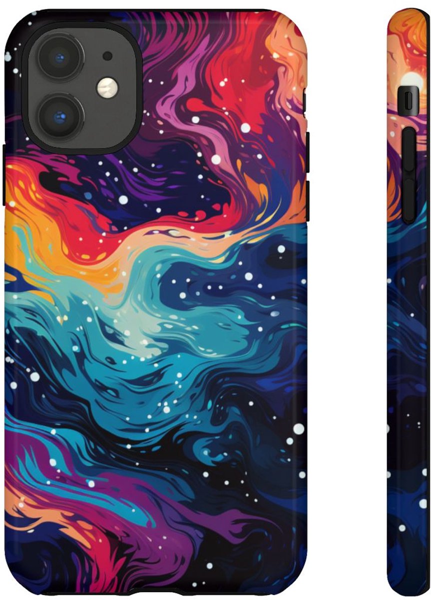 Kleurrijk Abstract Galaxy Patroon – Telefoonhoesje Geschikt voor iPhone 11