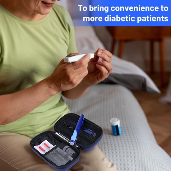 Diabetes koeltas - inclusief icepack - diabetes etui - insulinepennen - insuline koeltas - koeltasje voor op reis - Diabetes etui - koeltas - Koelbox - IJspak - Diabetes Tas - Geschikt VoorDagelijks Gebruik en Reizen - Blauw van Merkloos — afbeelding 4