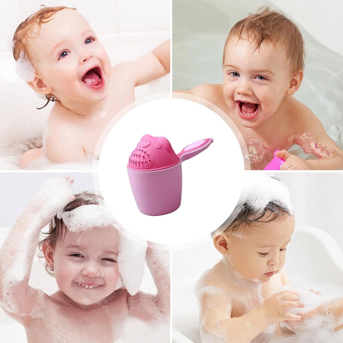 Douche beker - Douchebeker - haarspoelbeker voor baby's - Shampoo spoelbeker voor in bad - Baby Haar Cut Spoeler ter - Beschermt ogen en gezicht - Badgieter - Roze - Voor Kids Toddler Body Washing — cadeau in Spellen & Speelgoed - foto 3