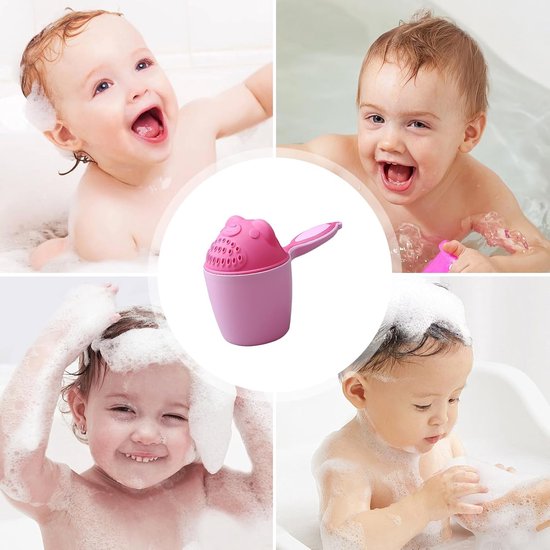 Douche beker - Douchebeker - haarspoelbeker voor baby's - Shampoo spoelbeker voor in bad - Baby Haar Cut Spoeler ter - Beschermt ogen en gezicht - Badgieter - Roze - Voor Kids Toddler Body Washing van Merkloos — afbeelding 3