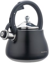 Bouilloire sifflante Klausberg 2,8 L en acier inoxydable - Tous feux (induction, gaz) - Zwart - Bouilloire sifflante - Bouilloire à eau