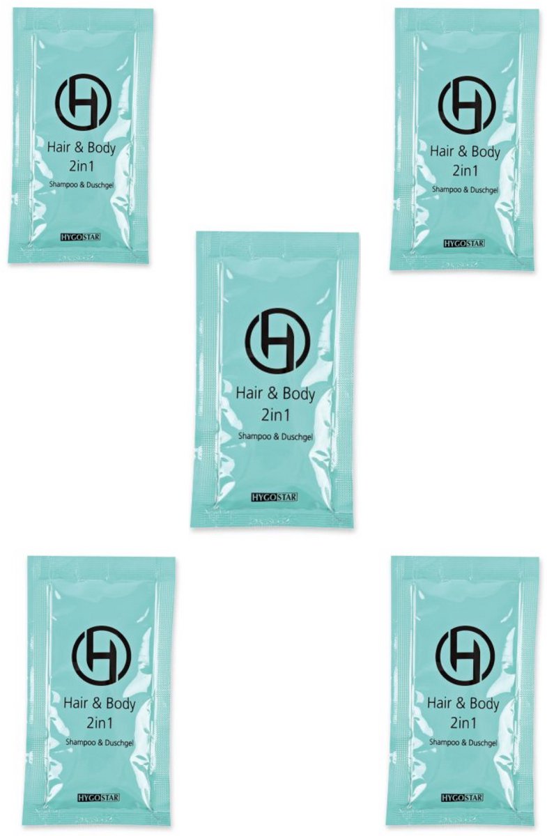 Hygostar Hair & Body Wash Mini 2-in-1 – 12 ml Sachets – 5 stuks