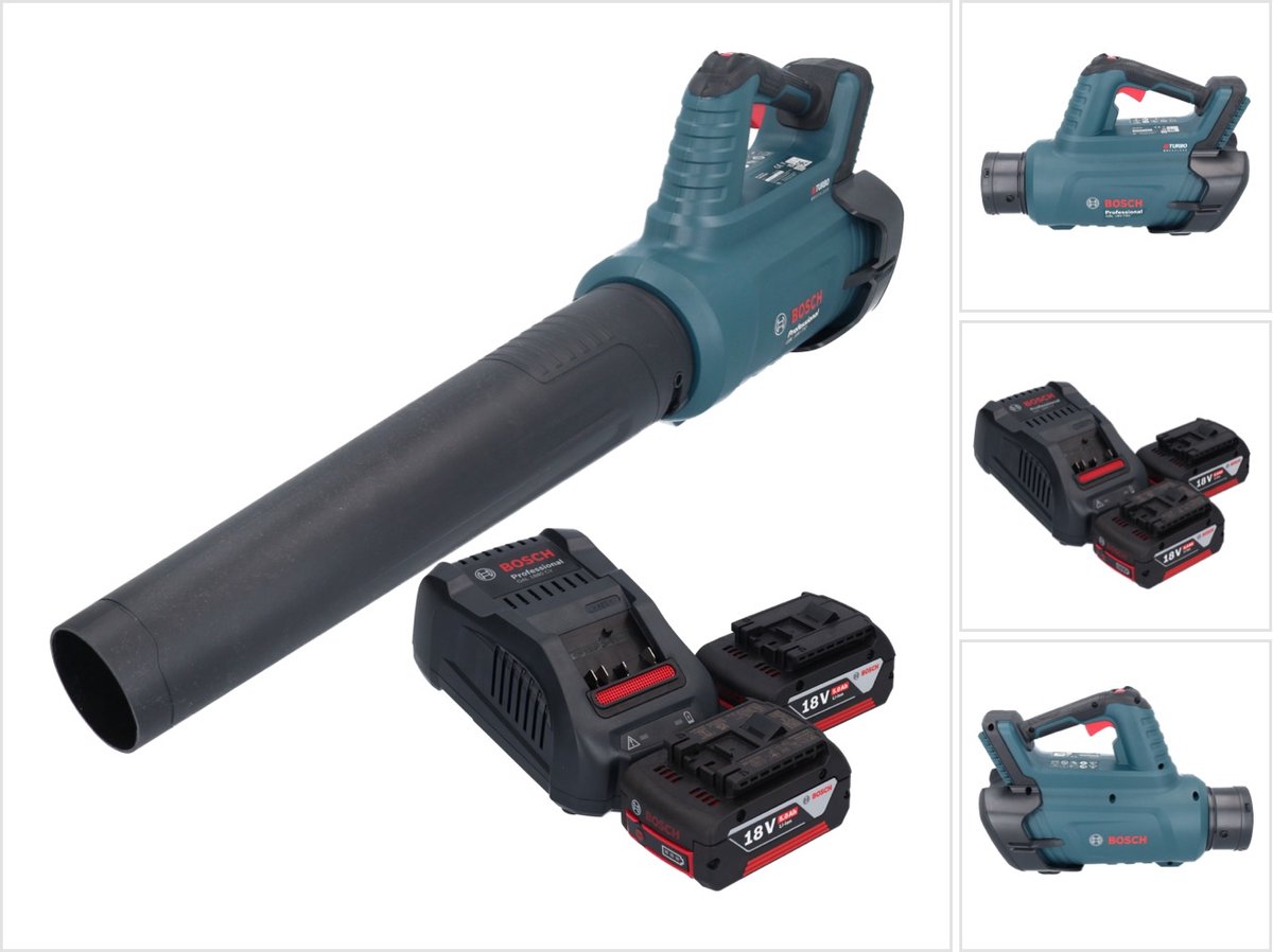 Bosch GBL 18V-750 Professionele accubladblazer 18 V BITURBO Brushless + 2x accu 5.0 Ah + lader