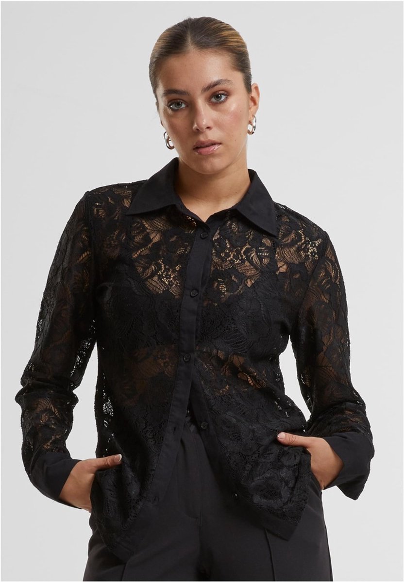 Urban Classics Lace Blouse XS Zwart