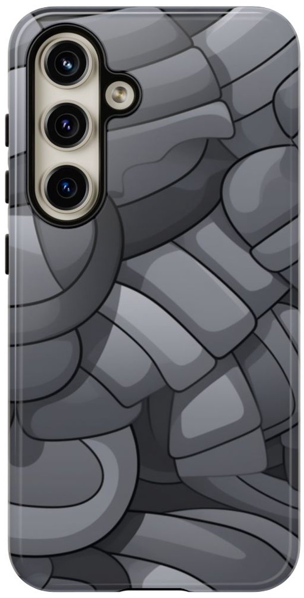 Grijs Abstract Buispatroon – Telefoonhoesje Geschikt voor Samsung Galaxy S24