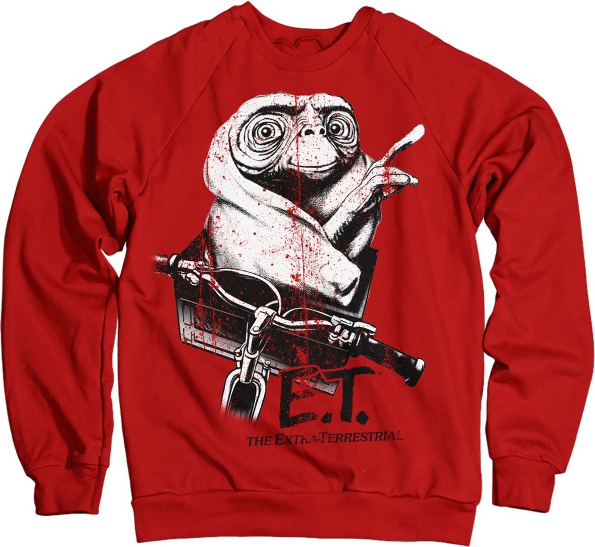 E.T. Biking Distressed Sweatshirt Rood