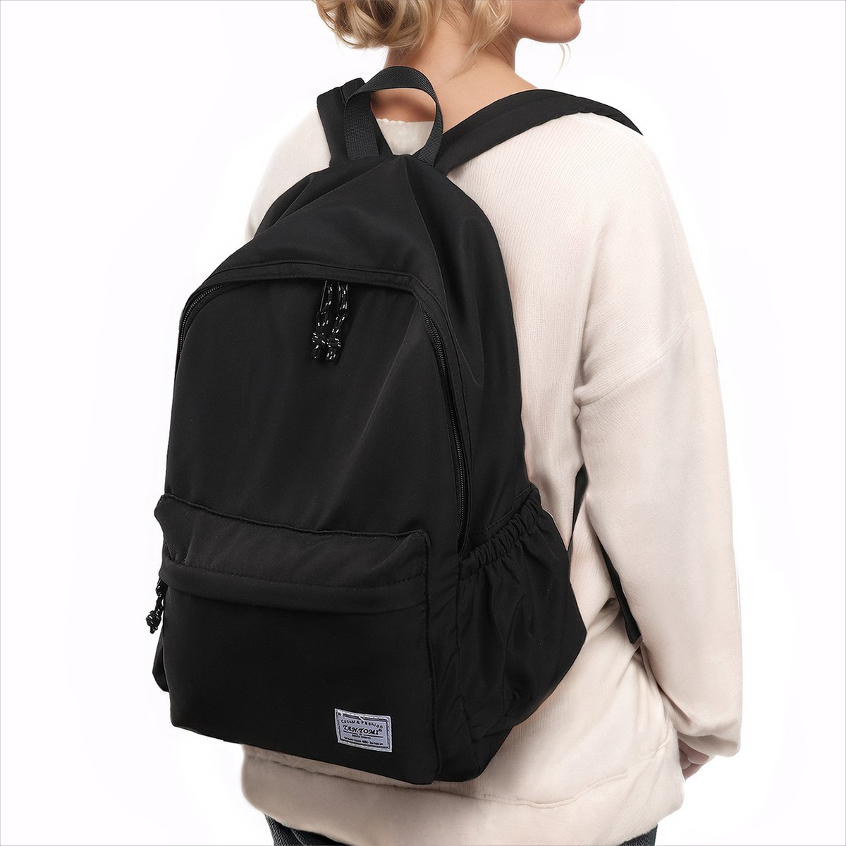 TANTOMI Rugzak - Schooltas - Schoolrugzak - 15,6 inch - Rugzak Laptoptas - Schooltas - Heren en Dames - Jongens - Meisjes - Rugzakken - Zwart