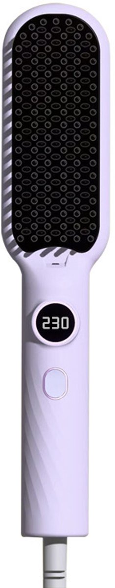 Kam - Stijltang - Hot comb - Elektrische haarborstel - Ionische kamstijltang - 5 instelbare temperaturen - Snelle verwarming - Bescherming tegen verbranding - paars
