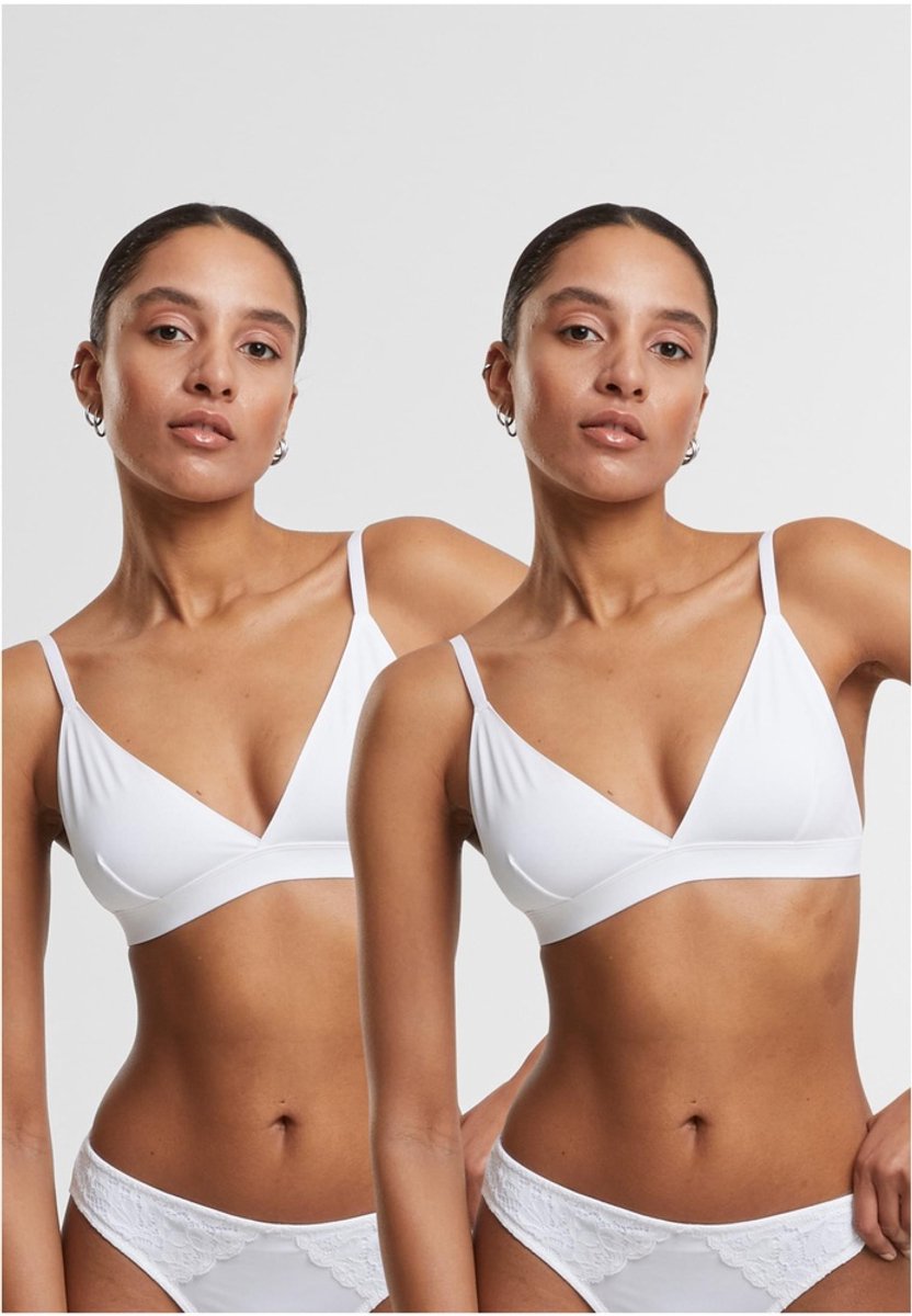 Urban Classics - Basic unpadded 2-Pack BH - L - Wit/Wit