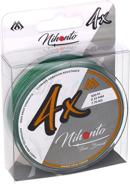 Mikado Nihonto Fine Braid 0,08 mm / 4,95 kg / 300 m - Groen - Ultralight Gevlochten Vislijn van Mikado — afbeelding 3