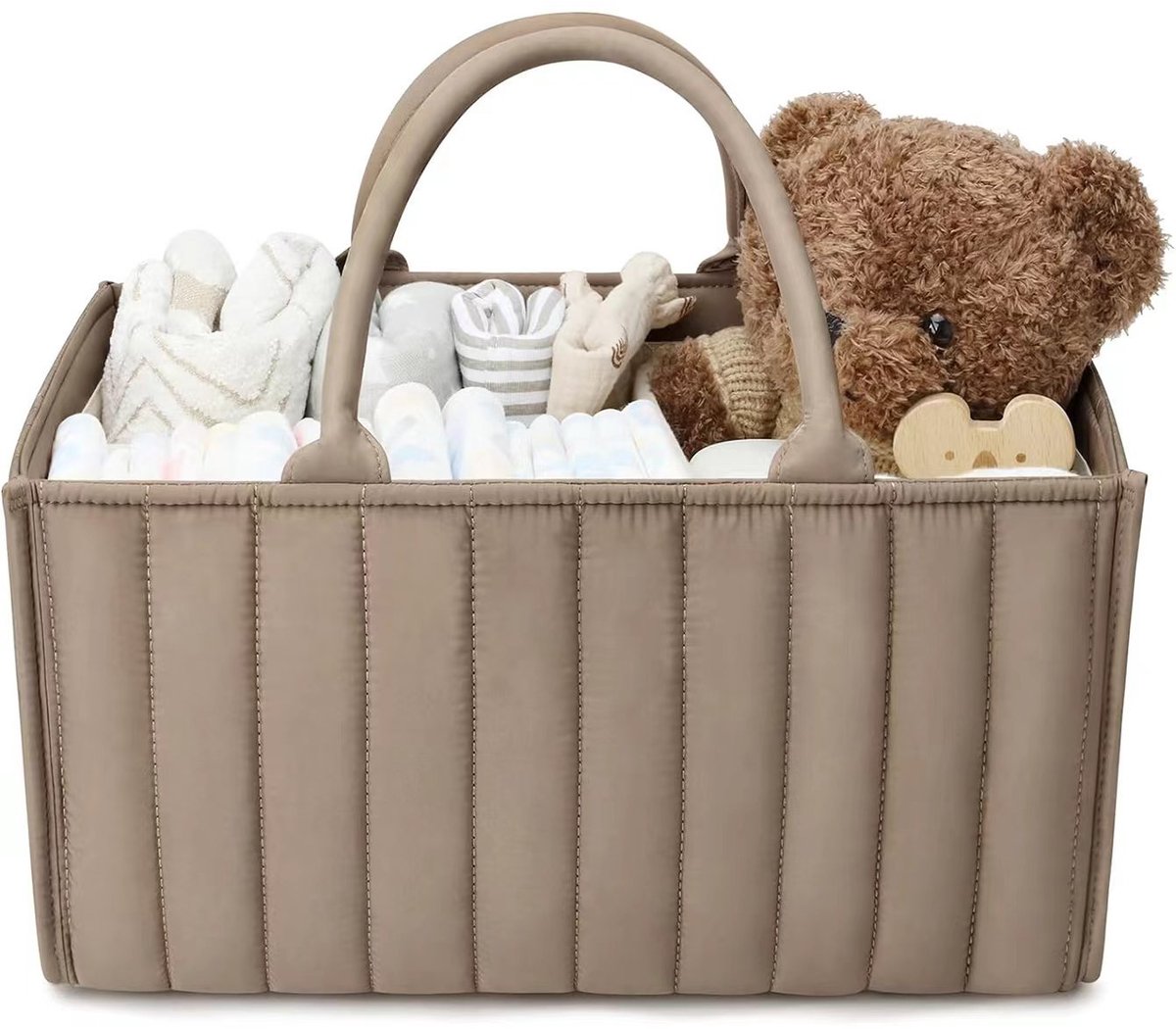 Luiertas - Opbergtas - Uitneembare luierbox - Baby-opbergtas - Bruin