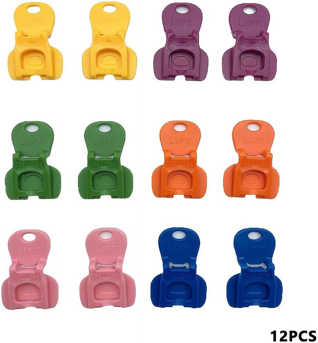 EXCITAT Easy Pull Ring Opener - Drankbeschermer - Kleurrijke blikopener voor frisdrank - Geschikt voor cola, bier, plastic drankblikjes - 12 stuks