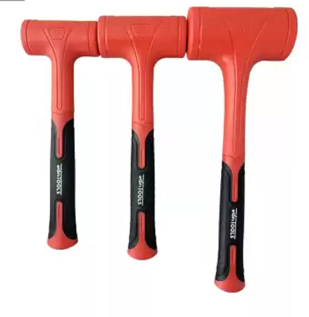 Hamer set, rubber beschermd terugslagvrij Ø 45, 52 & 64 mm 450, 680 & 1360gr 3-delig