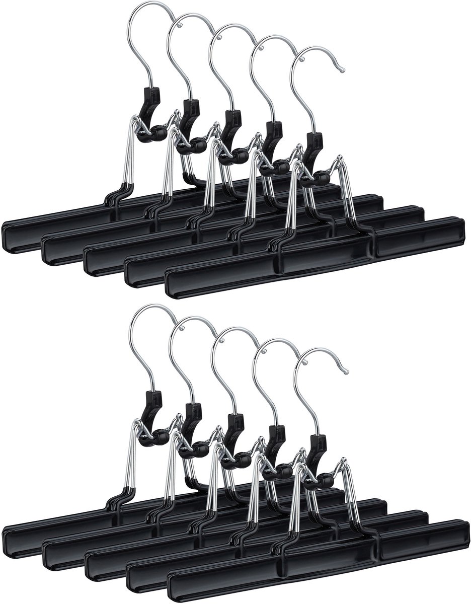 30x broekhanger metaal - rokhanger - kledinghanger - broekenklem - zwart - klem