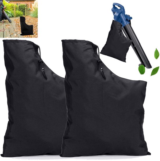 Lot de 2 sacs pour aspirateur souffleur de feuilles, sac de rangement pour souffleurs de feuilles, sac de rangement avec cordon de serrage, sac de collecte de feuilles de jardin universel, sac de collecte de feuilles