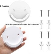 2 x Zelfklevende douchegordijnstanghouder - haak - beugel - geschikt voor ronde 、 stangen、 gordijnen、 deurgordijnen (wordt geleverd met 4 expansiebuizen en 4 schroeven)