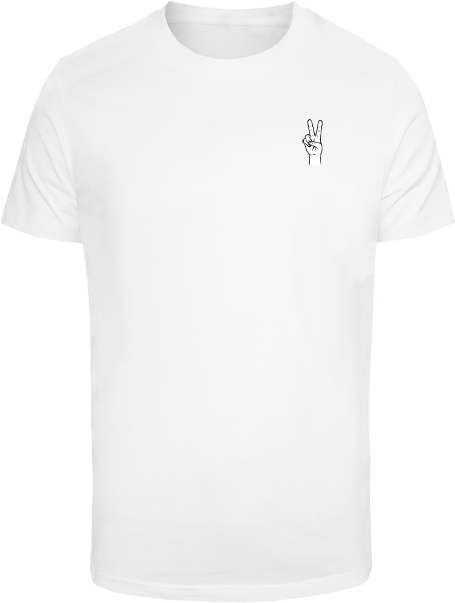 Mister Tee Peace Hand Heren T-shirt XL Wit