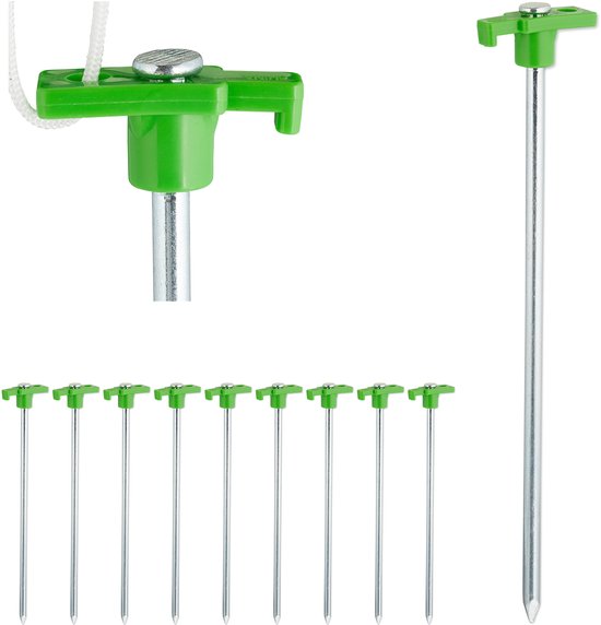 Relaxdays 20x grondpen lichtgroen - rotspen - tentharingen - rotsharing - grondanker van Relaxdays — afbeelding 2