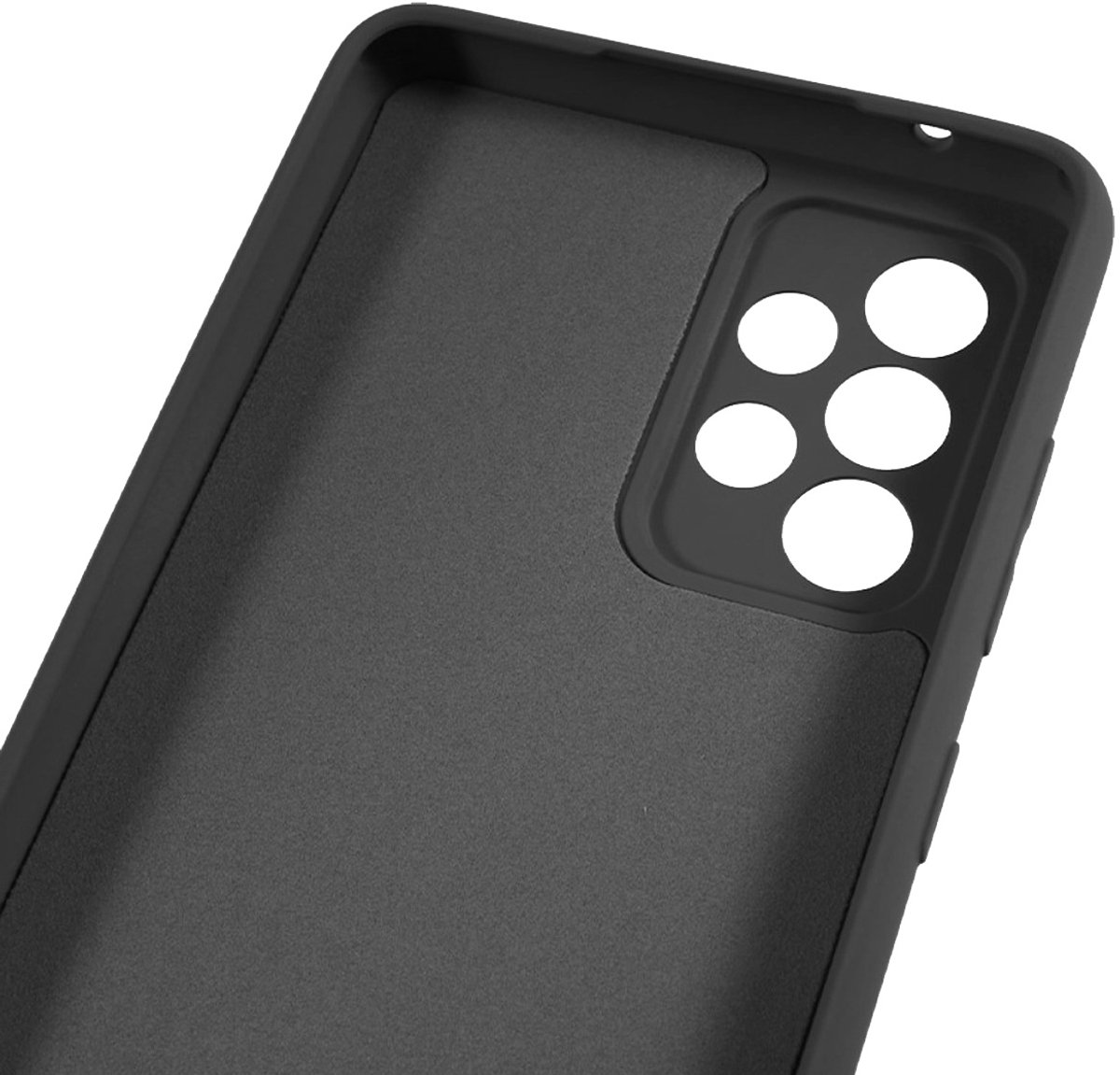 Jaym, Hoesje Geschikt voor Samsung Galaxy A32 4G Premium Silicone Microvezel, Zwart