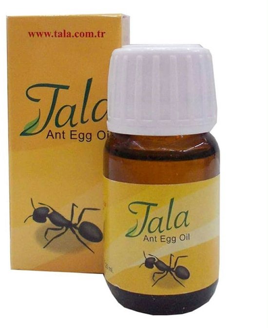 Tala Ant Egg Oil 20ml flesje met doosje, met de tekst 'Tala Ant Egg Oil' en een afbeelding van een mier.