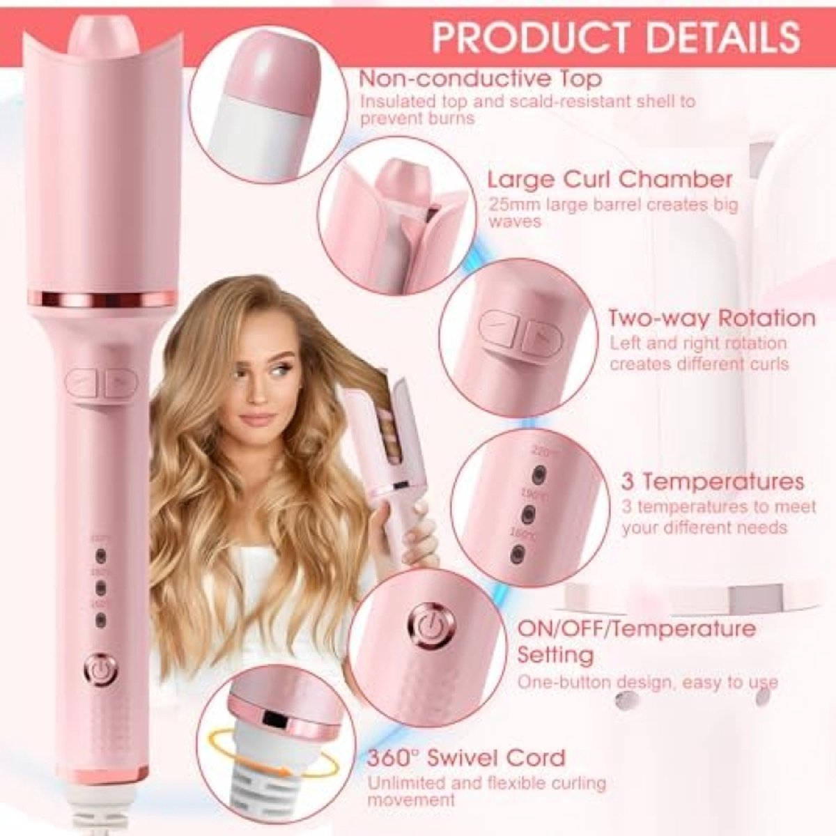 Automatische Krultang 28 mm met Keramische Coating - 3 - afbeelding 2