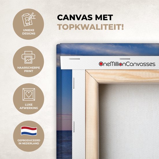 OneMillionCanvasses - Toile - Peinture - Plage - Mer - Soleil - Horizon - Peintures sur toile - Photo sur toile - 150x100 cm - Salon