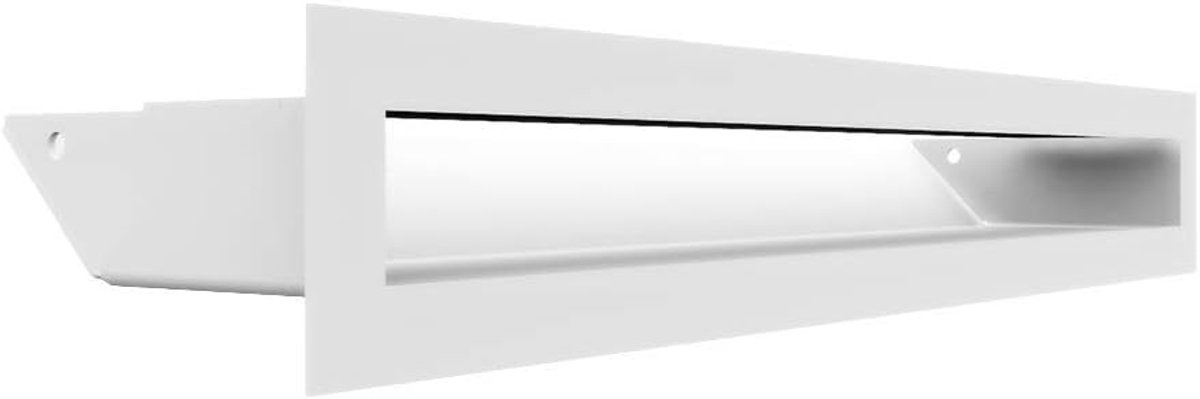 Ventilatierooster Warmelucht 6 x 40 cm | Wit | Uitlaatrooster voor schoorsteenventilatie | Luchtinlaat 45 graden | Oververhittingsbestendig