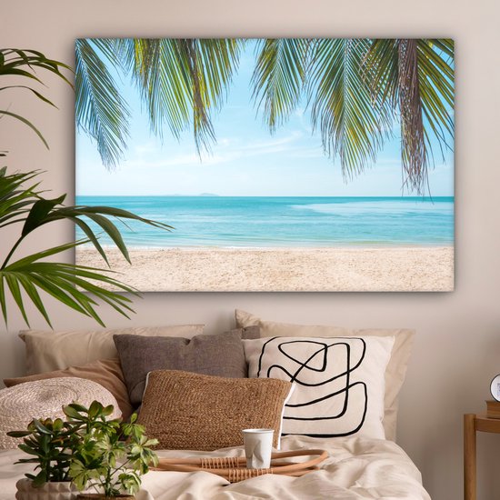 Tableau sur toile Plage - Palmier - Thaïlande - 120x80 cm - Décoration murale