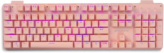 Mechanisch Gaming Keyboard – Red Switches - RGB – Roze – Bedraad