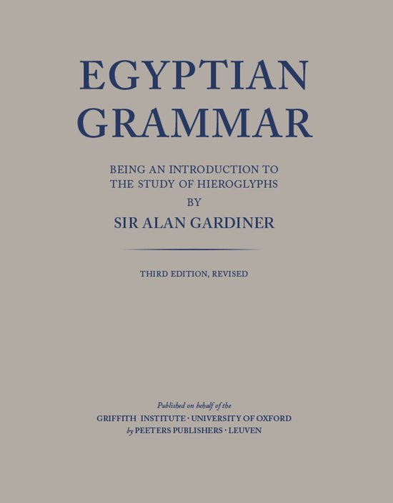 Egyptian Grammar - cover