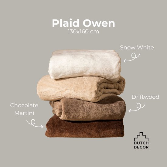 Dutch Decor - OWEN - plaid 130x160 cm - coral fleece deken - heerlijk zacht - Chocolate Martini - bruin