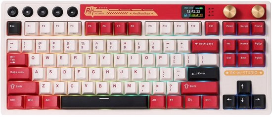 Royal Kludge RKM87 - Mechanisch Gaming Toetsenbord - Draadloos - Gaming Keyboard - Met LCD-Scherm