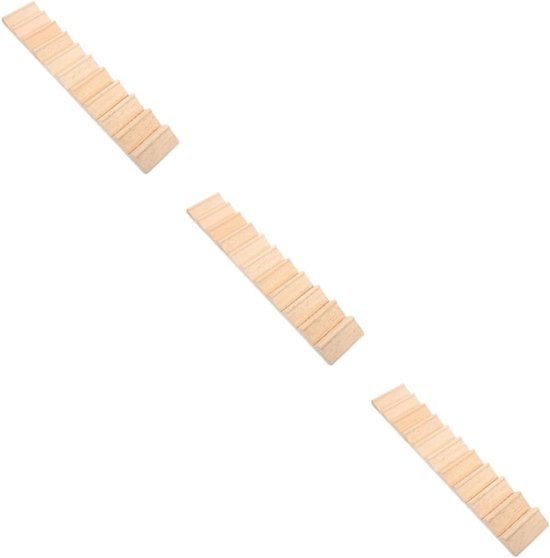 Miniatuur Houten Trap - 3 Stuks Decoratieve Ladder voor Mini Huizen