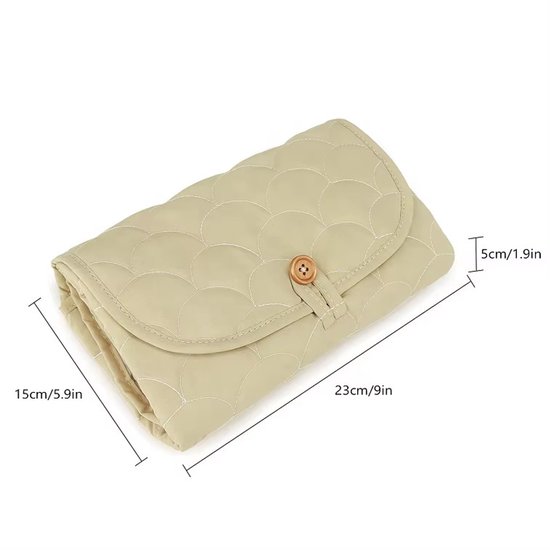 Baby Verschoonmatje Groot 87x47 cm - Licht olijfgroen / Groenbeige met jungleprint - Mag in de wasmachine van Yuna&Co — afbeelding 2