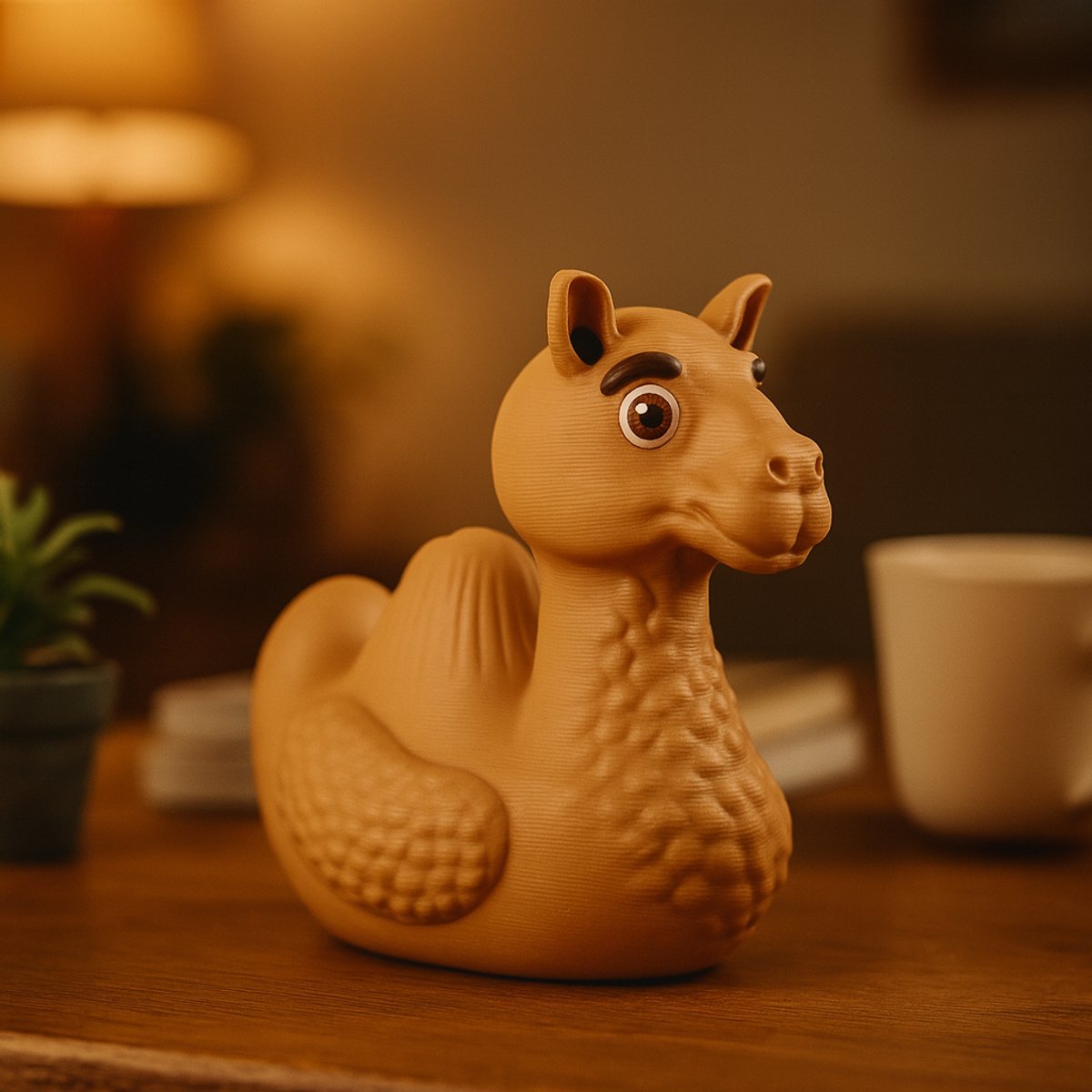 TheDuckSpecialist – Grote Kameel Eend – 3D-geprint Desert Duck Beeldje – Premium Shelf Ornament