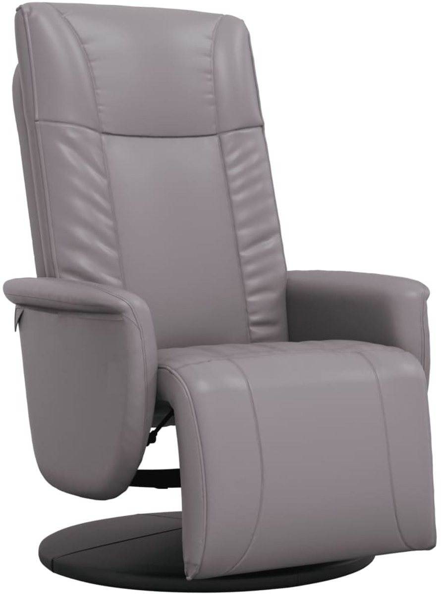 vidaXL Fauteuil - verstelbaar - met - voetensteun - kunstleer - grijs