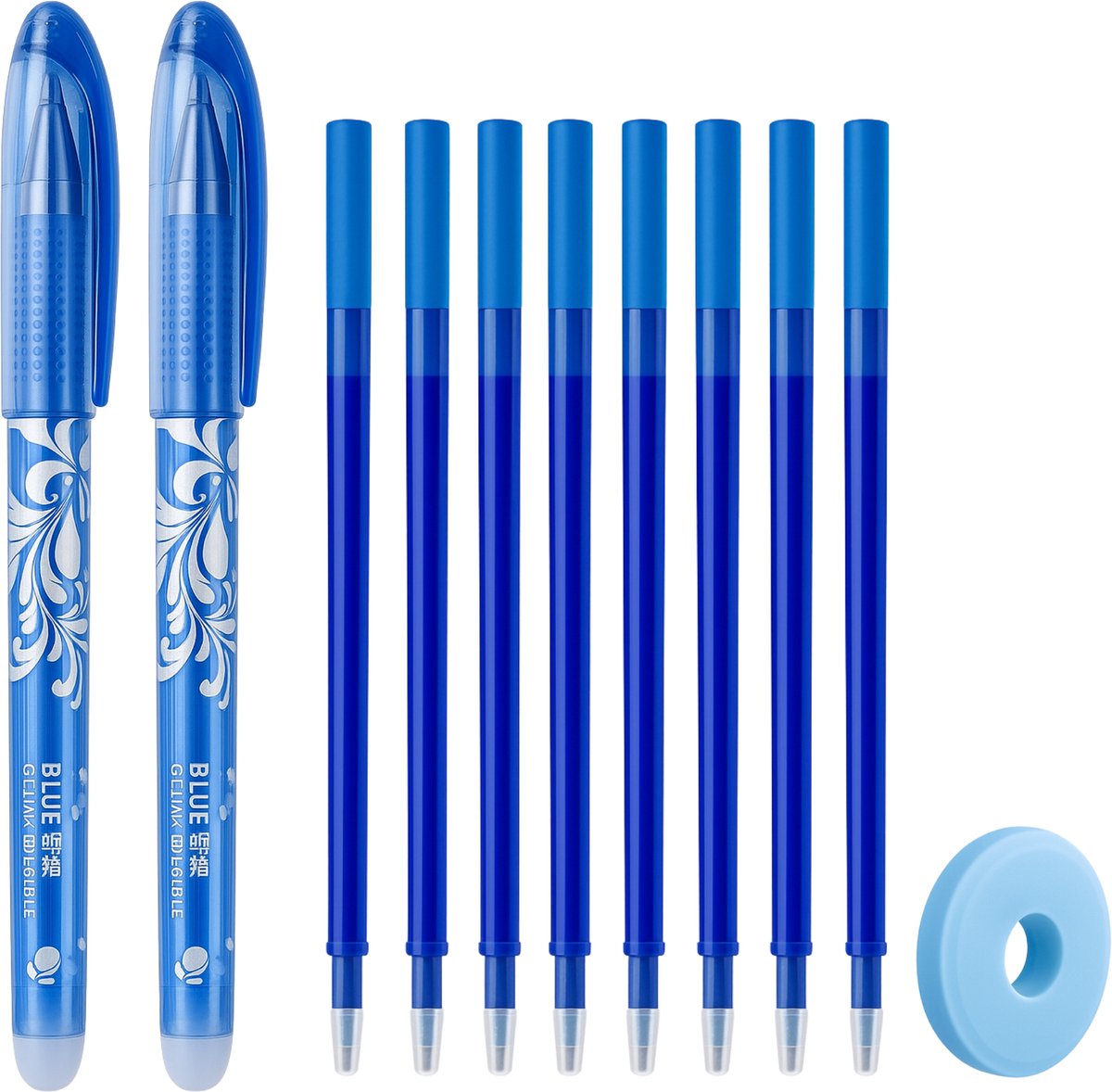 Monii Uitwisbare Pen - 2st, Incl. 20 Vullingen & 1 Gum - Uitwisbare Pennen - Uitgumbare Pen