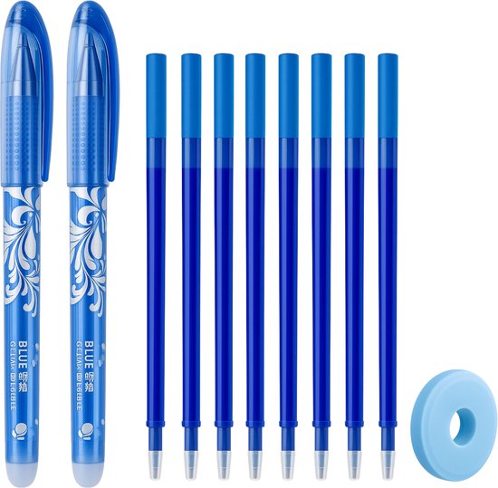 Monii Uitwisbare Pen - 2st, Incl. 20 Vullingen & 1 Gum - Uitwisbare Pennen - Uitgumbare Pen