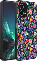 Geschikt voor Motorola Edge 40 Neo Telefoonhoesje met bloemen opdruk - TPU backcover case flower design - Smartphonica geschikt voor Motorola Edge 40 Neo