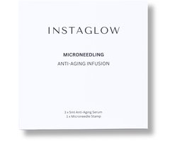 Instaglow Microneedling Infusion Kit - Klinisch Bewezen Peptidenmix & Hyaluronzuur - Anti-Aging & Hydratatie - Vermindert Rimpels & Verstevigt de Huid - 3 Behandelingen - Dermaroller Alternatief - Verbeterde Design