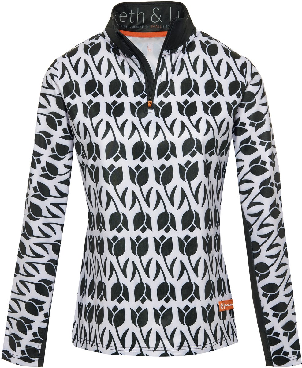 Gareth & Lucas Skipully The One Hundred and Seventeen Dames 100% Gerecycled Polyester Midlayer Sportshirt Wintersport Zwart